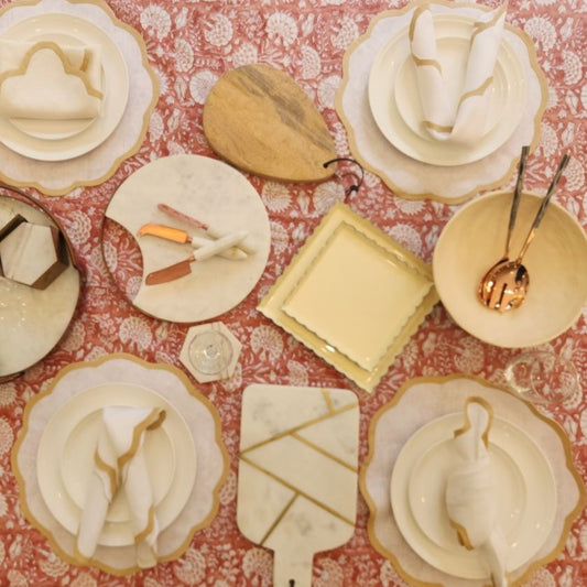 Table Collectiv Valentina Placemats - White/Tan 4pk