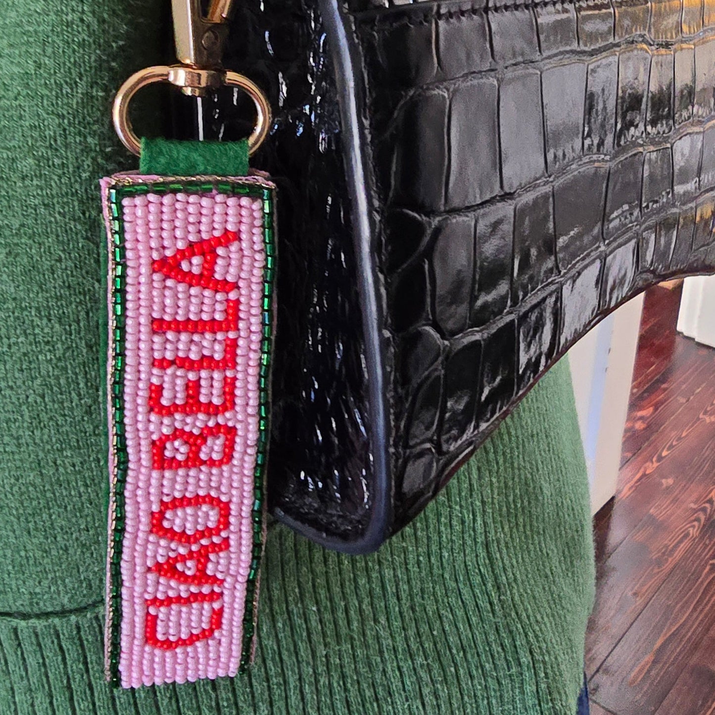 Ciao Bella Beaded Keyring - Pink