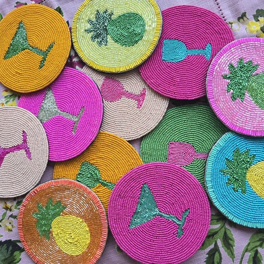 Zoda Martini Beaded Coasters - Set of 4