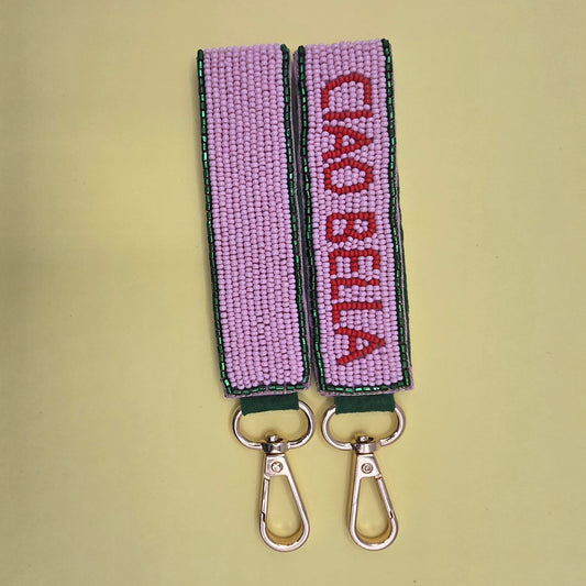 Ciao Bella Beaded Keyring - Pink