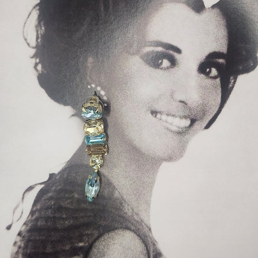 Zoda Giordana Cascading Gem Earring Blue Yellow