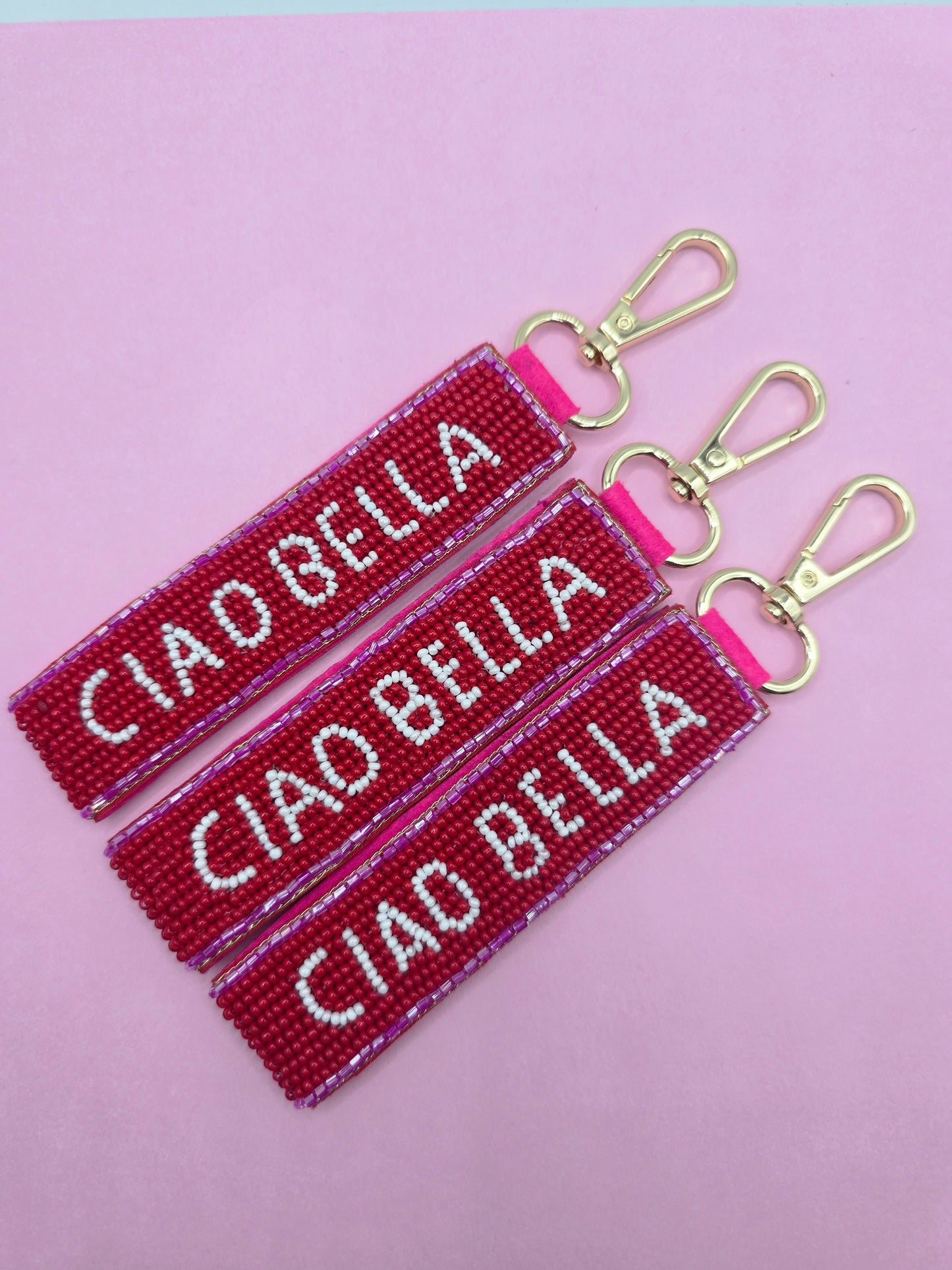 Ciao Bella Beaded Keyring - Red