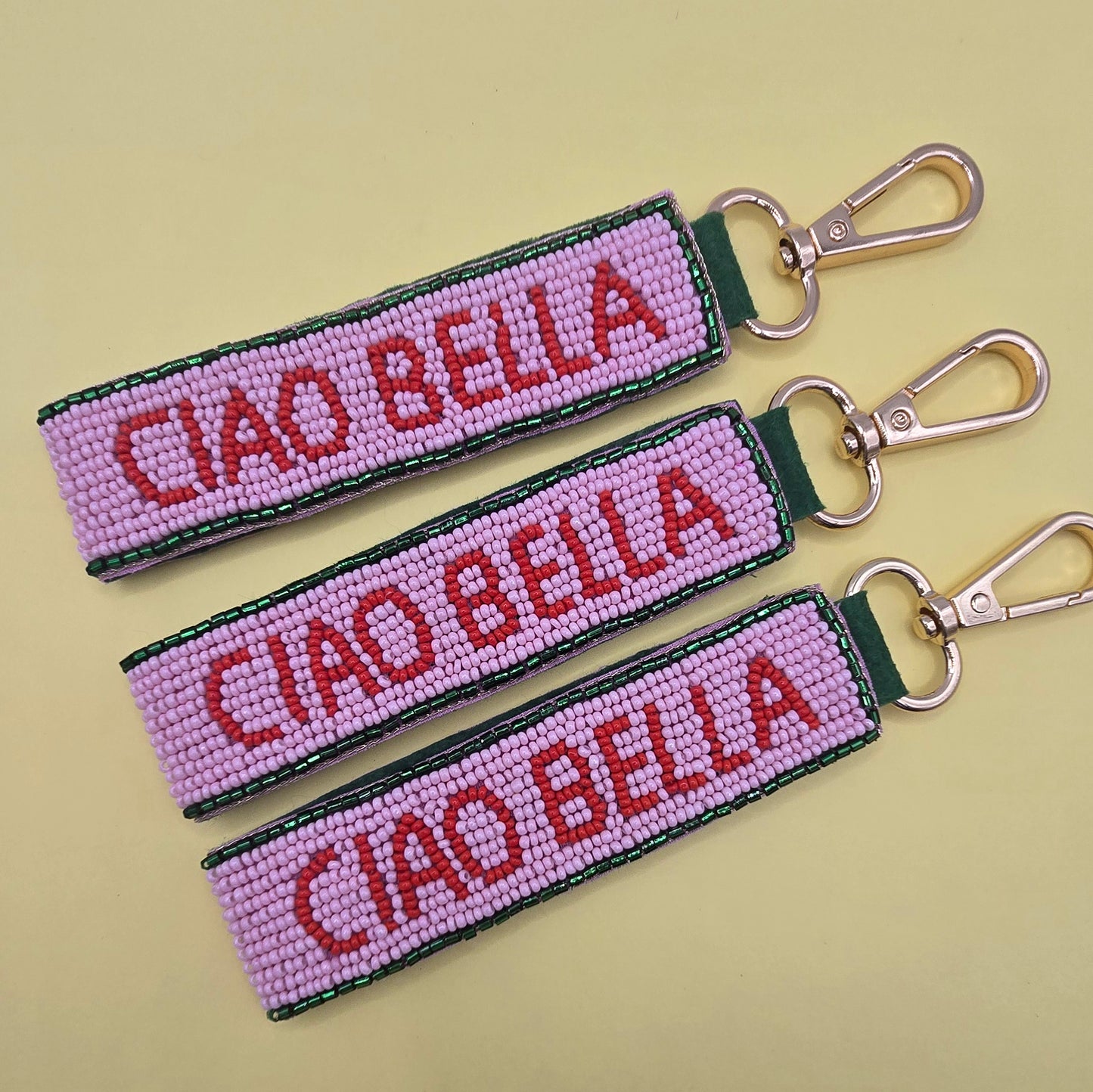 Ciao Bella Beaded Keyring - Pink