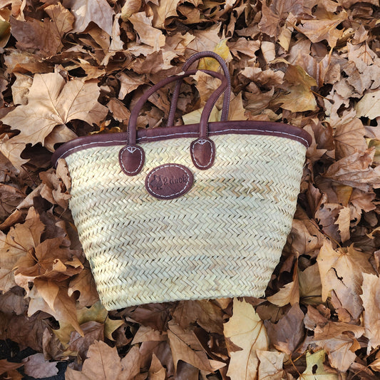 Medium Classic Basket with leather trim