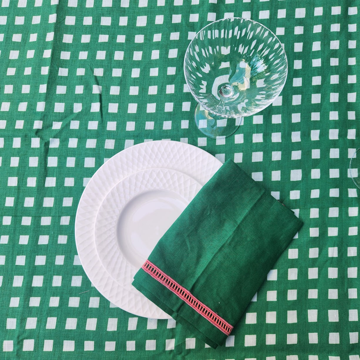 Bright Threads Gingham Green Tablecloth Bright Threads