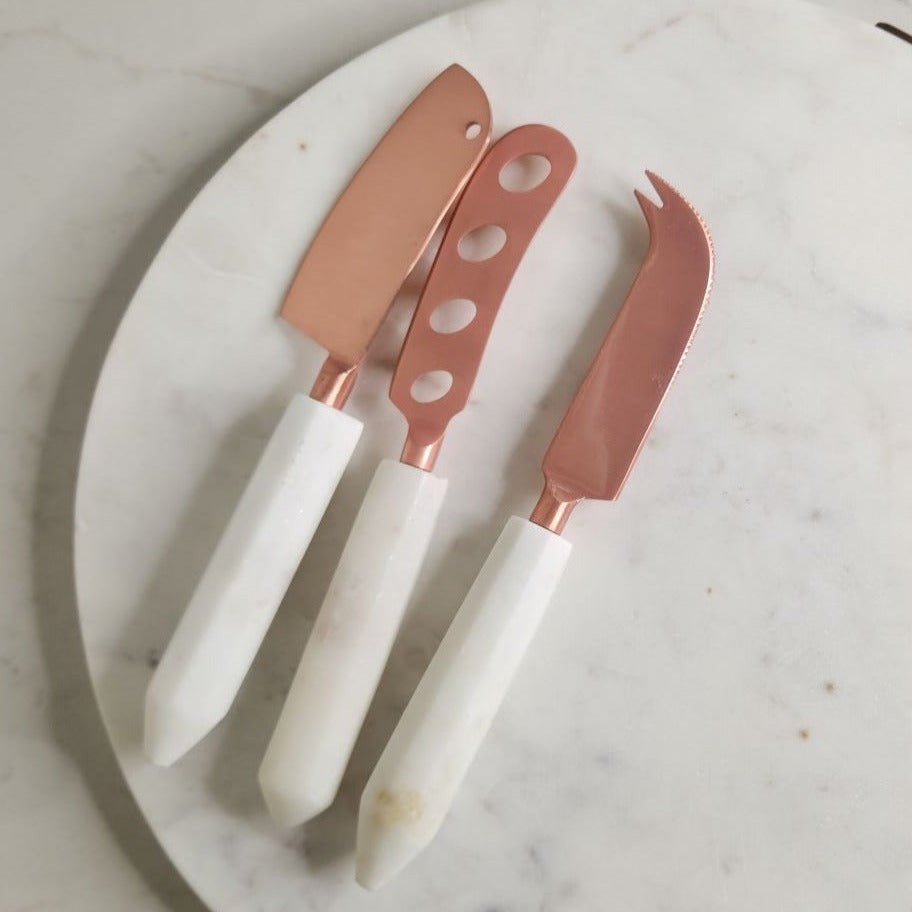 Copper/Marble Cheese Knife Set