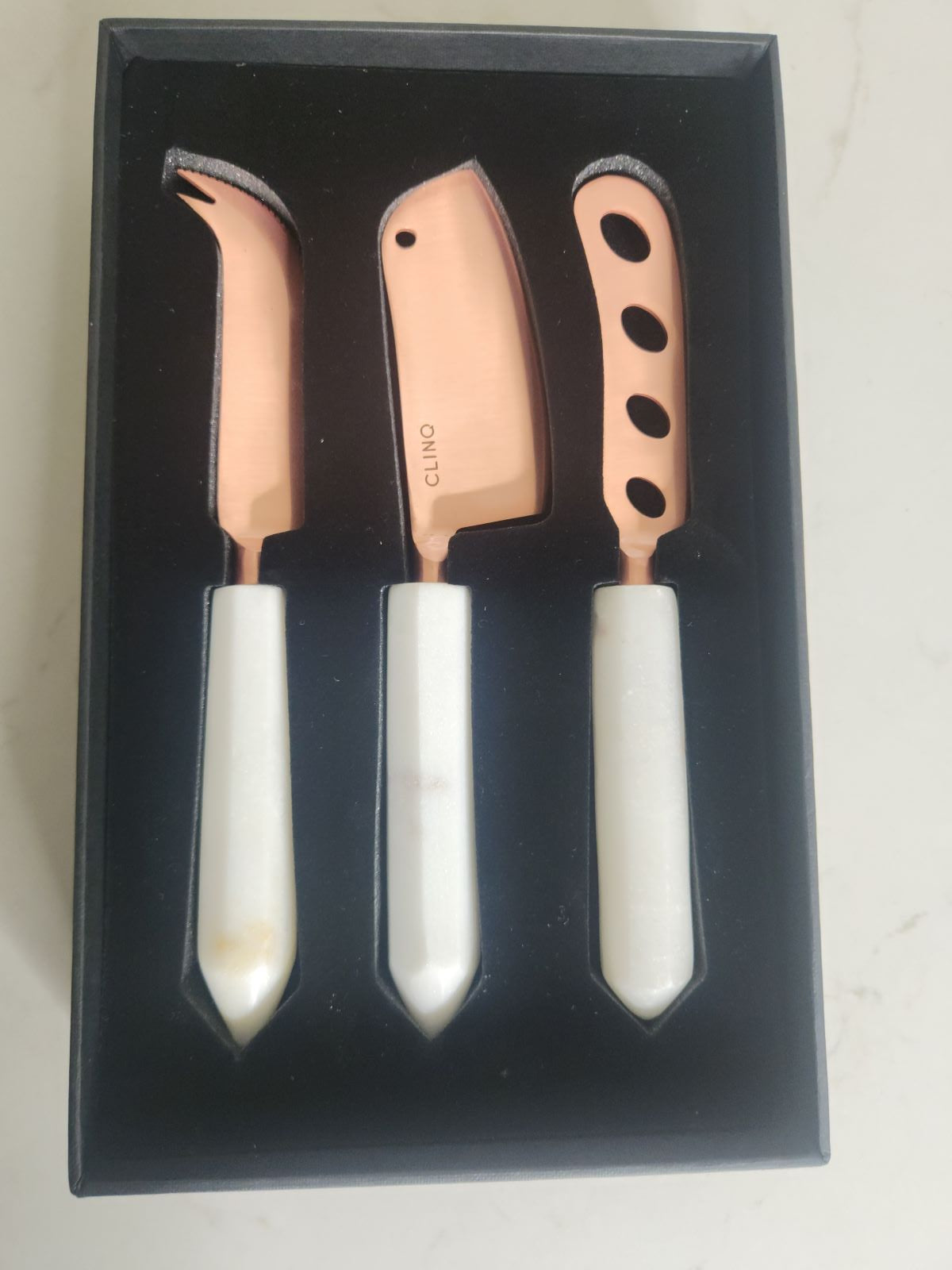 Copper/Marble Cheese Knife Set