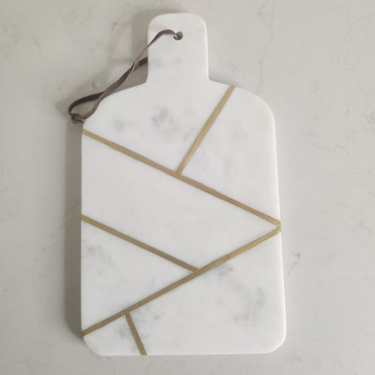 Marble Brass Paddle Cheese Board