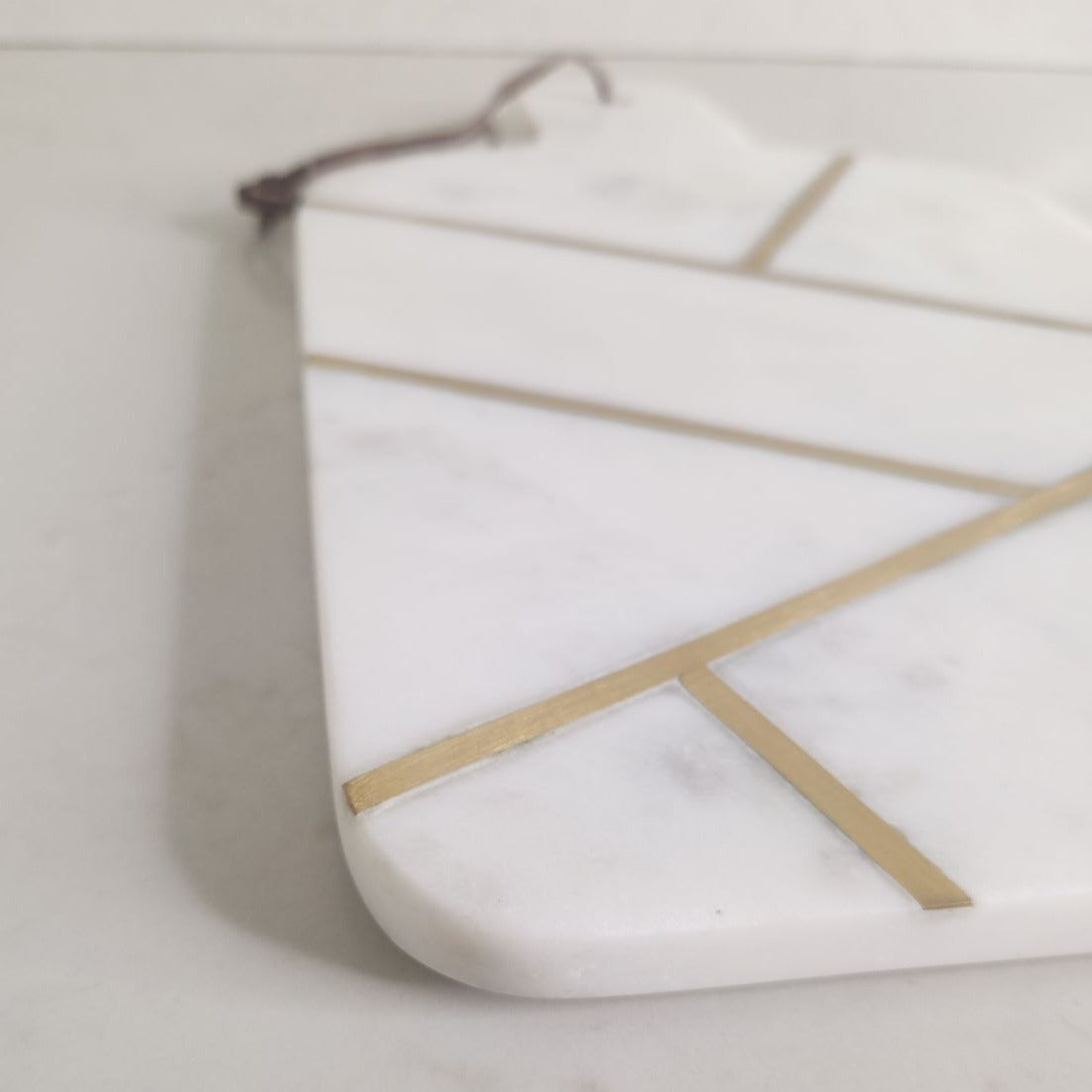 Marble Brass Paddle Cheese Board