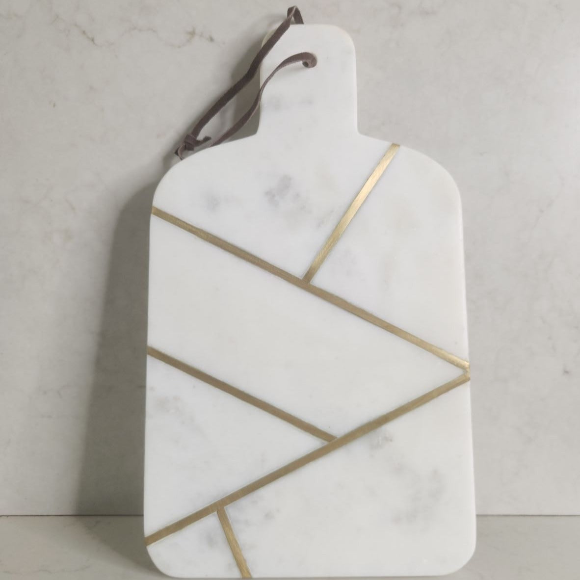 Marble Brass Paddle Cheese Board