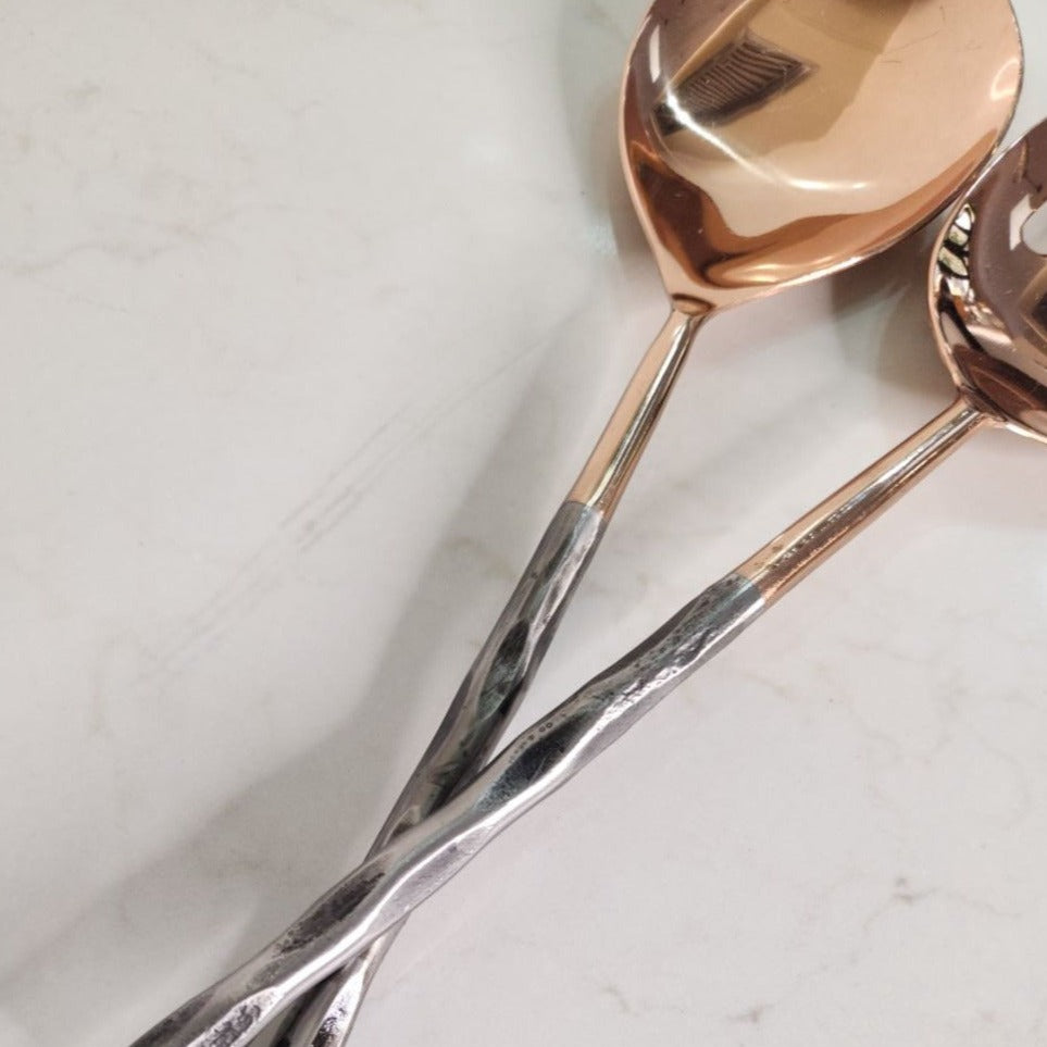 Copper Steel Salad Server