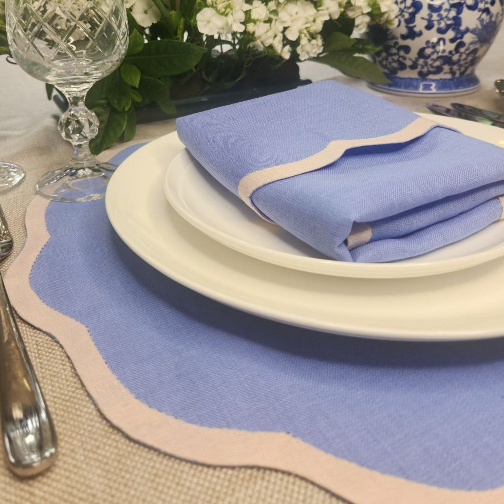 Valentina Placemat - Bel Air Blue/Cream 4pk