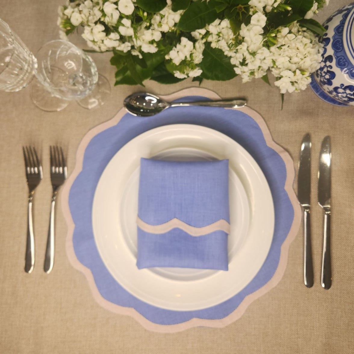 Valentina Napkins - Bel Air Blue/Cream 4pk