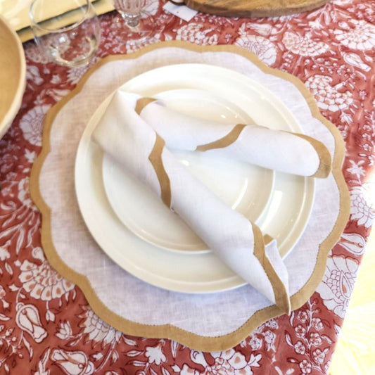 Valentina Placemats - White/Tan 4pk