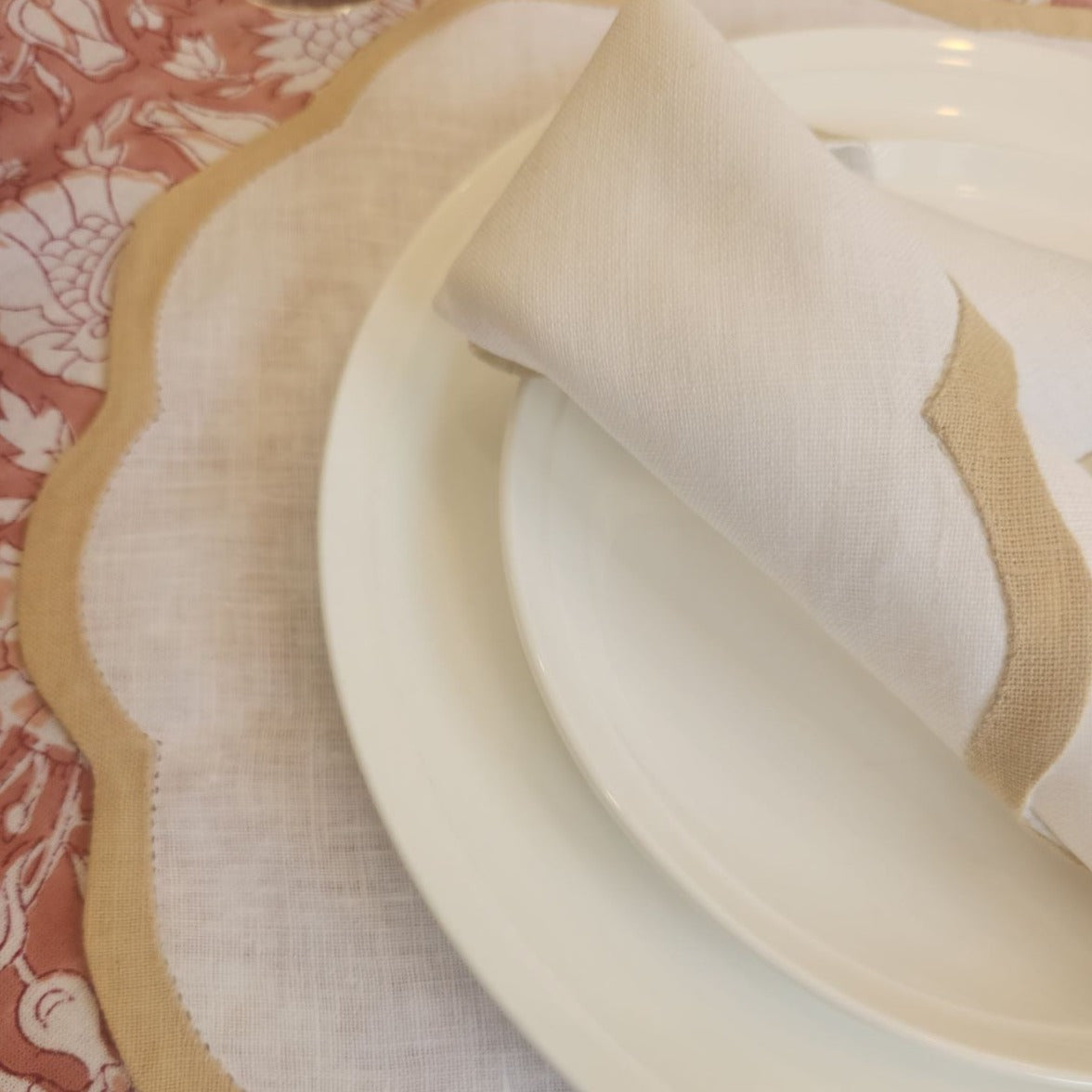 Valentina Placemats - White/Tan 4pk