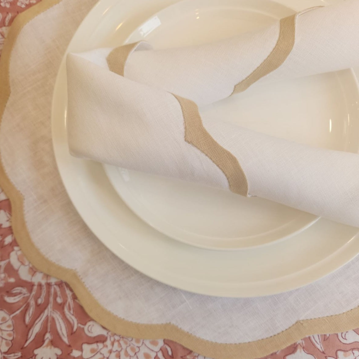 Valentina Placemats - White/Tan 4pk