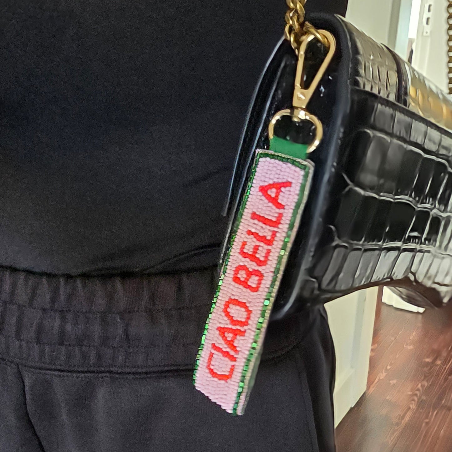 Ciao Bella Beaded Keyring - Pink