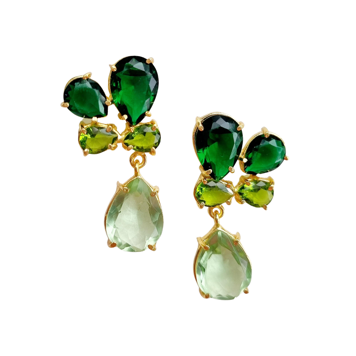 Marilla Gem Earring available in Emerald Green & Baby Pink