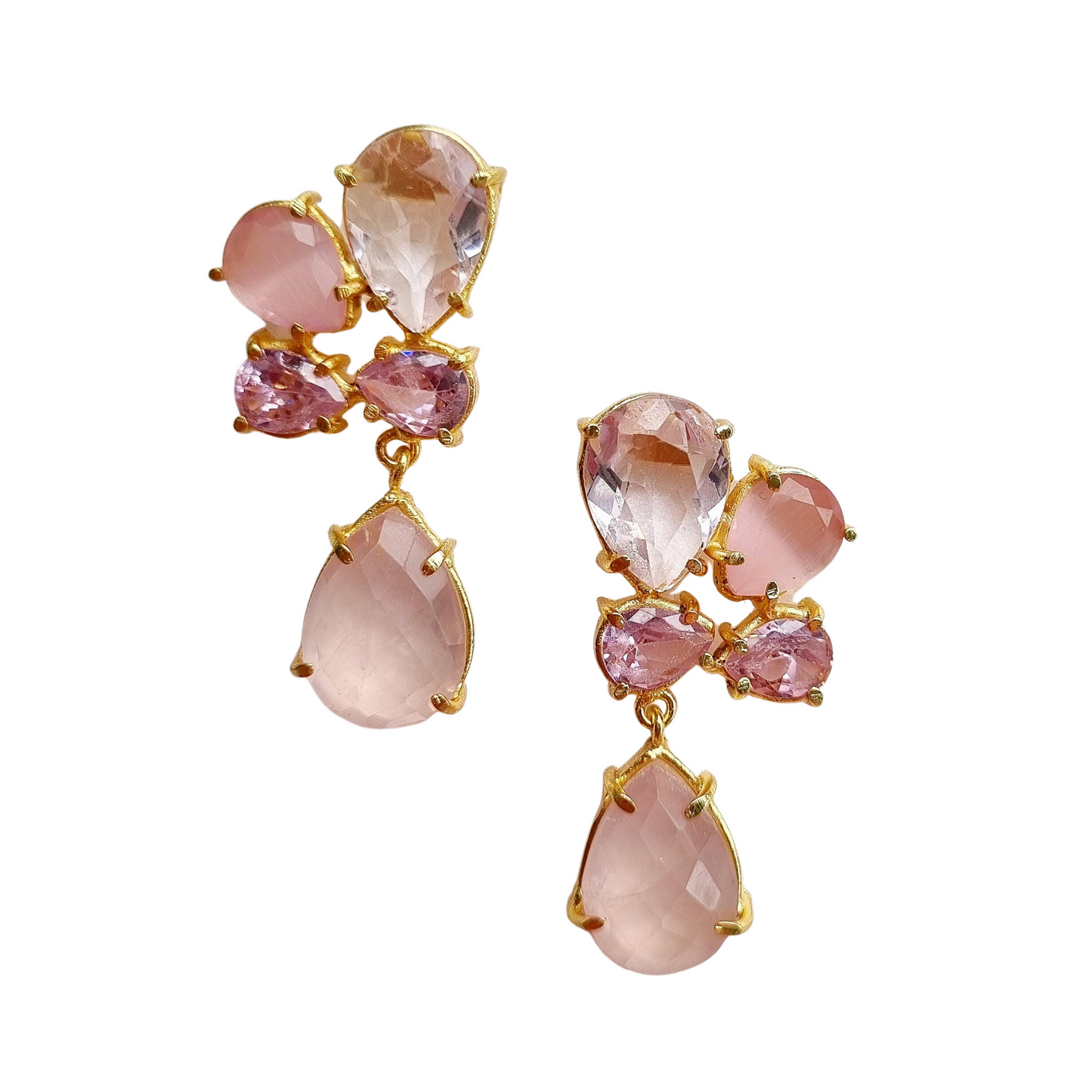 Marilla Gem Earring available in Emerald Green & Baby Pink