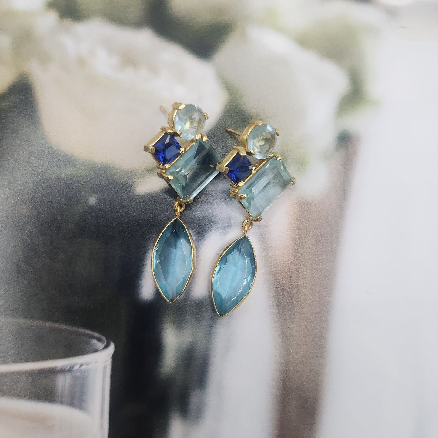 Estella Gem Earring Blue