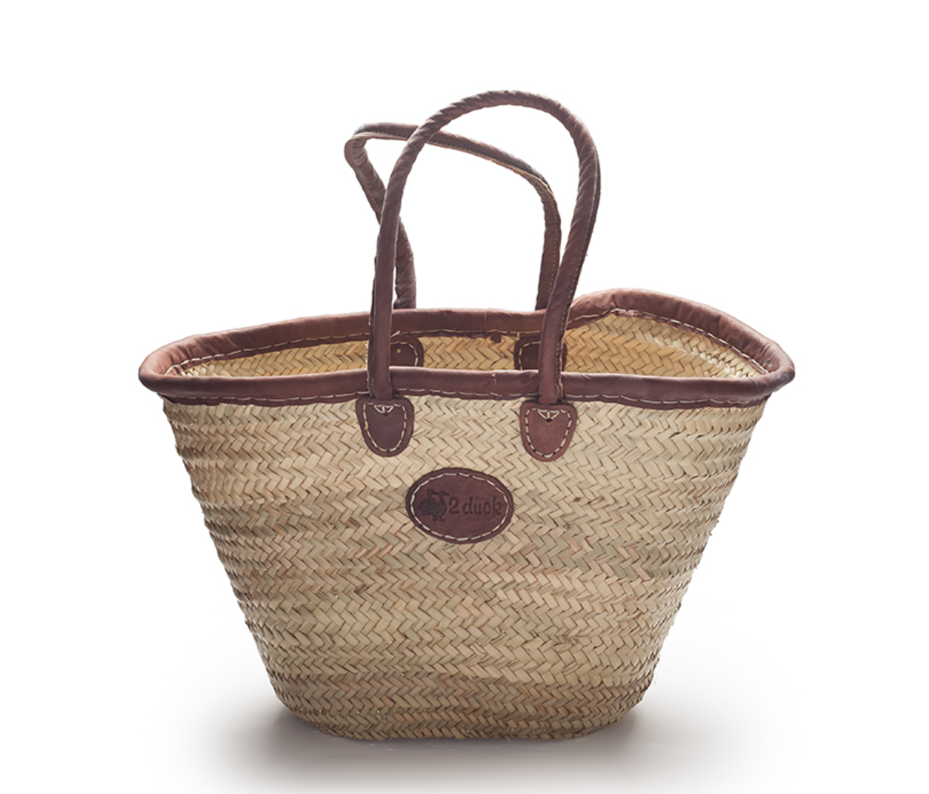 Medium Classic Basket with leather trim