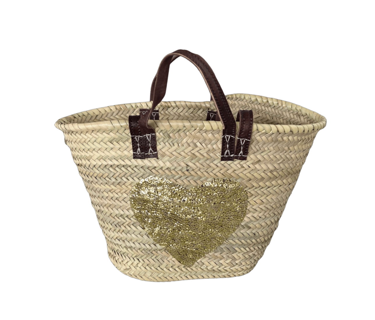 Gold sequin heart handmade basket